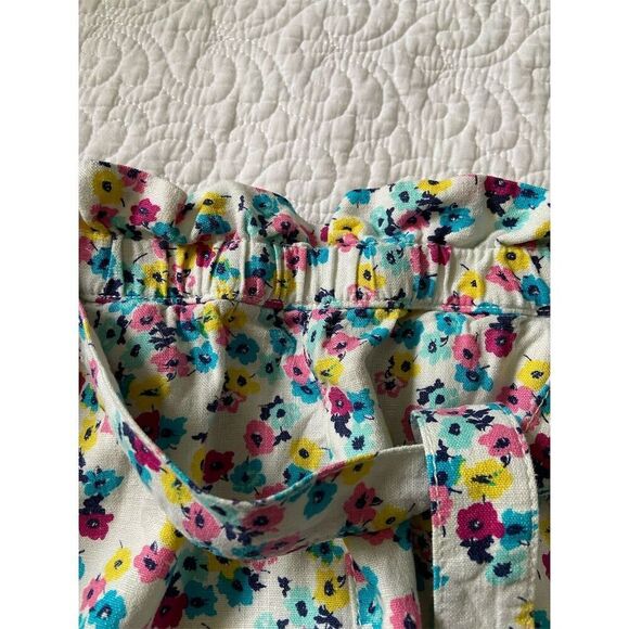 A.N.A. Floral Print Shorts Size M Linen Blend Multicolor Elastic Waistband - Picture 5 of 11